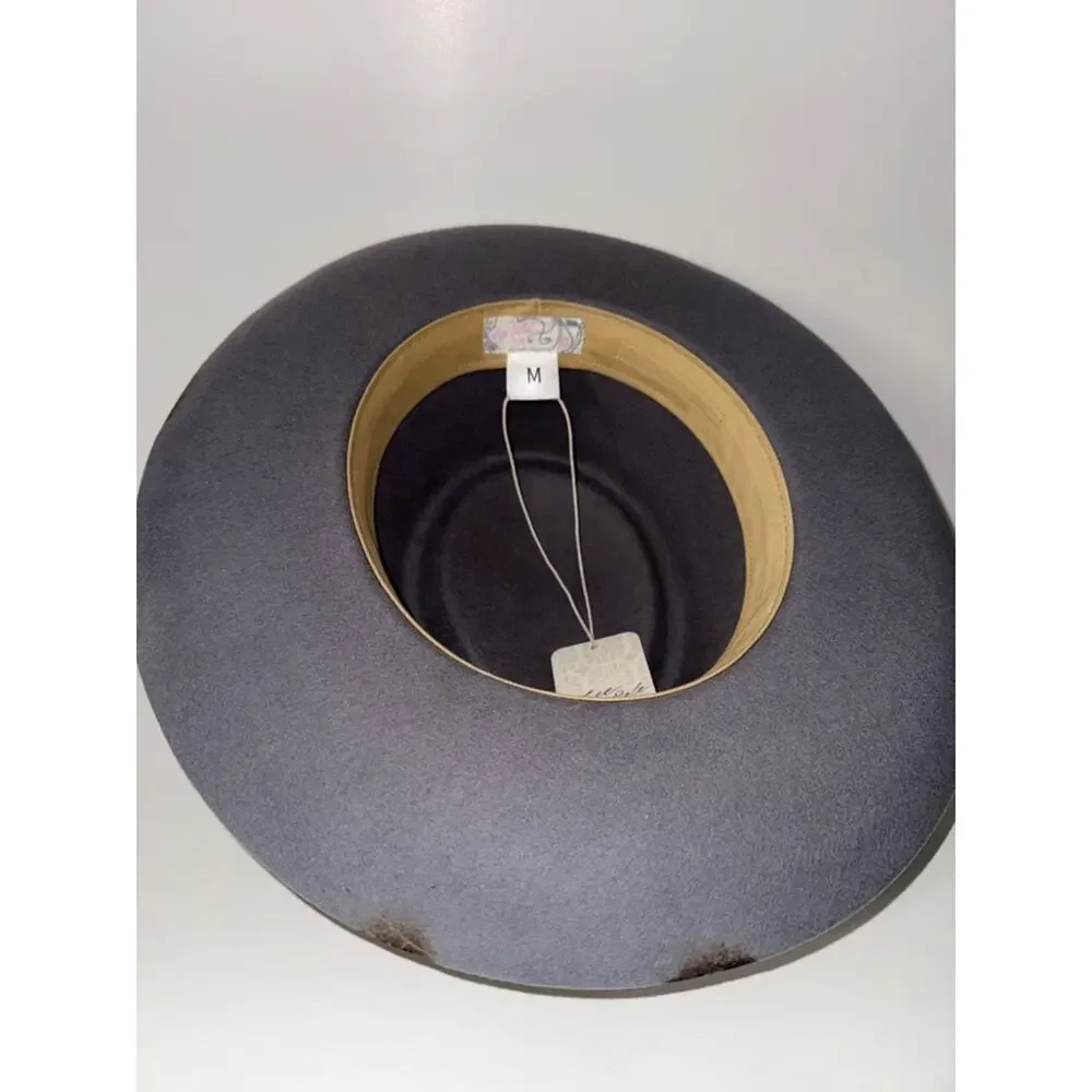 Free people cosmic round top grey wool hat size medium. Cowboy rodeo hat NWT.